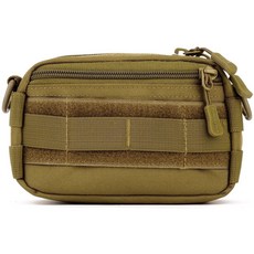 【山道具屋】軍規戰術Molle小包,600D耐磨材質,適用於Mystery Ranch背包,戶外活動擴充收納, 狼棕色/橫式戰術包, 1個