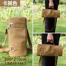 牛津布防潮墊 600D加厚防水戶外露營野餐墊 300x210cm 焦糖色, 牛津布露營野餐墊 卡其色 適合10-
