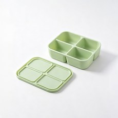 副食品分裝盒, 4格款, 1個, 綠, 120ml