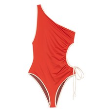 요한나오르티즈 사이드 컷아웃 원피스 수영복, 레드계열