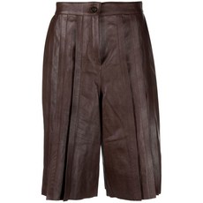 골든 구스 플리츠 가죽 쇼츠