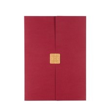A4證書夾 燙金工藝 厚磅卡紙 直式證書套, 酒紅色(袋裝), 1個