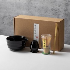 經典日式抹茶套裝, 1個, 黑色條紋