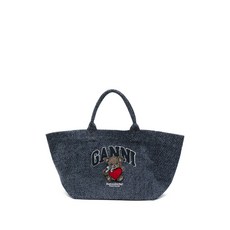 가니 테디 아플리케 토트 백