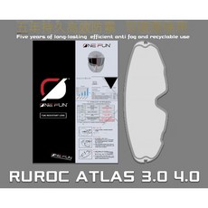 ONE FUN RUROC ATLAS 3.0 4.0 頭盔防霧貼 五年持久高效防霧 可循環使用, 1個, RUROC 3.0 4.0專屬防霧貼