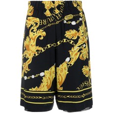 베르사체진쿠튀르 바로코 프린트 드롭 크로치 쇼츠