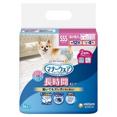 unicharm pet Mannerwear 禮貌帶 男女通用超小型犬尿布, 1個, 36入, 2XS
