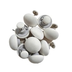 布鈕扣 圓形帶針 DIY裝飾扣 灰色, 白色, 1套