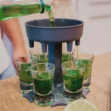 肥婆奶奶 分酒器 shot杯 喝酒遊戲道具 酒杯架 派對聚會分酒神器, 灰架+6杯, 1個