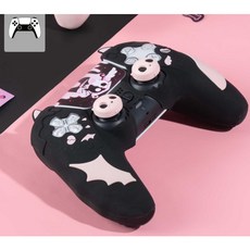 PS5 手把保護套 甜心骷髏造型 柔軟矽膠親膚手感 防汗止滑, PS5 甜心 手把保護套-黑, 1個