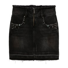 게스 프린지 챙 데님 미니 스커트