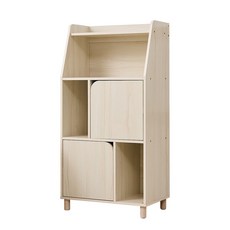 兩門置物櫃/收納櫃,開放式層架,隱蔽防塵,實木櫃腳,圓角設計,多功能用途, 白櫻桃木, 1件