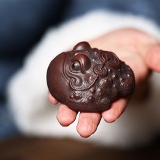 紫砂金蟾茶寵 茶桌擺件, 地包金蟾, 1套