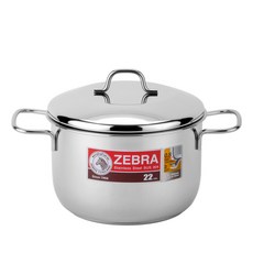 ZEBRA斑馬牌 INFINITY 22CM 三層底湯鍋 4.5L【304不銹鋼 導磁底 雙耳鍋 IH電磁爐可用】, 1個