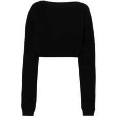 생로랑 크롭 코튼 스웨트셔츠