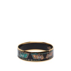 에르메스 중고 2000-2025 와이드 프린트 에나멜 뱅글 65 코스튬 브레이슬릿