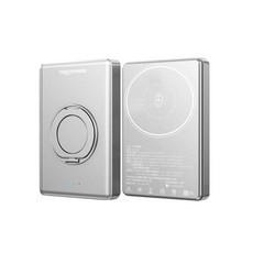 CAN POWER 超薄磁吸無線充電行動電源 支架款 輕巧便攜, 銀色(10000mAh), CP-02