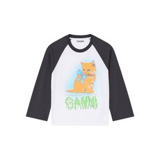 가니 키티 프린트 베이스볼 탑