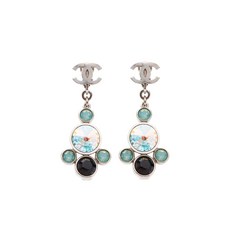 샤넬 중고 2006 라인스톤 장식 CC 드롭 이어링