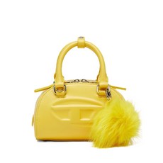 디젤 엠보스드 로고 폼폼 장식 미니 숄더 백