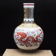 琺瑯彩龍鳳紋天球瓶, 如圖所示
