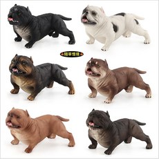 隨草憶境 12cm大號仿真惡霸犬鬥牛犬比特犬模型 狗狗擺件 居家裝飾, 1個, 惡霸犬(深棕色,圖1中排左1款)