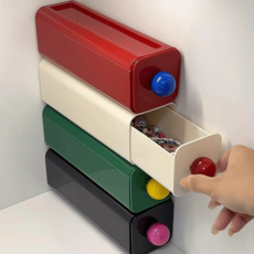 【開發票/統編】壁掛式抽屜收納盒, 玫瑰红,奶油白,豆沙绿, 1件