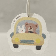 一心一皂 超萌天然木漿棉_火箭太空寶貝熊(附掛繩) 木漿海綿/兒童搓澡/造型沐浴棉/洗澡海綿/洗澡巾/大春煉皂, 1個, 熊兔開車出遊趣(附掛繩)