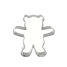 不銹鋼 3D 立體 卡通 小熊 餅乾模具 DIY 曲奇 烘焙工具, 銀色, 1個