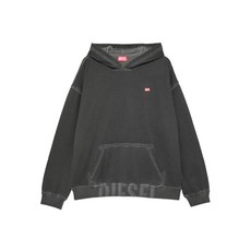 디젤 로고 자수 후드 스웨트셔츠