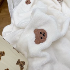加厚牛奶絨毛毯 刺繡小熊可愛卡通單人沙發蓋毯