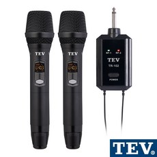 TEV 高傳真音響【TR-102】UHF一對二無線麥克風組 16頻道 攜帶方便 即插即用, 雙手握麥克風