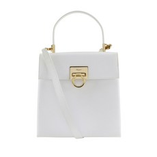 페라가모 중고 2010-2026 스몰 간치니 레더 아이코닉 탑 핸들 사첼 백