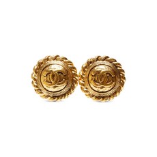 샤넬 중고 1980-1990's 인터로킹 CC 클립온 이어링
