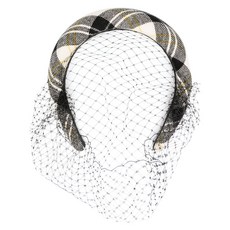 레드(V) 플레이드 네트 헤어밴드