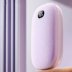2025新款雙面發熱法蘭絨暖手寶 女生手握式隨身便攜式 三檔智能調溫 智能數顯暖手袋, 1個, 黛紫色,M08