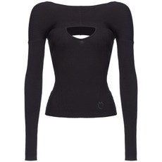 핀코 컷아웃 골지 니트 스웨터