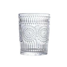 LAVIDA 太陽花浮雕玻璃杯, 01.全透明小號-歐式復古玻璃杯, 1個