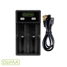 OLIMA 18650 30A 2500mAh 鋰電池 台灣BSMI認證, 1個, 電池充電器2A(1A*2)
