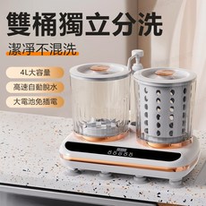 隔日達 保固兩年 洗脫一體雙桶洗衣機 大容量4L 內衣洗衣杯 便攜洗衣機 洗襪子機 迷你洗衣機 小型洗衣機 USB充電款, 白色-2L*2雙桶洗衣機(一洗一脫水), 白色, QX8D36-001