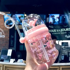 ibooooo 鯨魚噴水杯, 粉色鯨魚噴泉杯1個裝 301mL 含 - 400mL 含, 1個