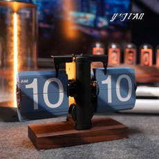 有間 自動機械翻頁時鐘 桌面擺件, 1899自動翻頁鐘【遠峰藍】贈電池