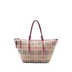 버버리 중고 2000-2017 미디엄 헤이마켓 체크 코팅 캔버스 솔즈버리 토트 백