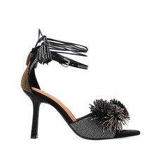 커트가이거런던 폼폼 장식 앵클 타이 샌들 90mm