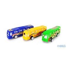 小胡玩具 12CM實色迴力巴士 迴力公車 迴力車 兒童玩具, 1個, 1入(隨機不挑款)