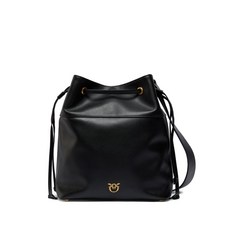 핀코 드로스트링 레더 미디엄 버킷 백