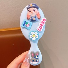 卡通朱迪尼克動物城主題氣墊梳 兒童便攜蓬鬆頭髮梳子, 1個, 01#藍色兔子