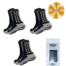 Welluv 高級防滑足球襪 WL-1231, 黑色 - 3 雙