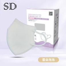 神鐽醫用口罩 C型L號 (成人) 涼夏透氣, L號雲朵泡泡 (極舒適-Q絨寬耳帶), 1個, 30個裝