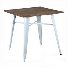tolix 法國工業風格 鐵 木 榆木 80CM 方形餐桌 TB021, 淺鏽色